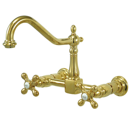 HERITAGE KS1242AX 2-Handle 8-Inch Wall Mount Kitchen Faucet KS1242AX